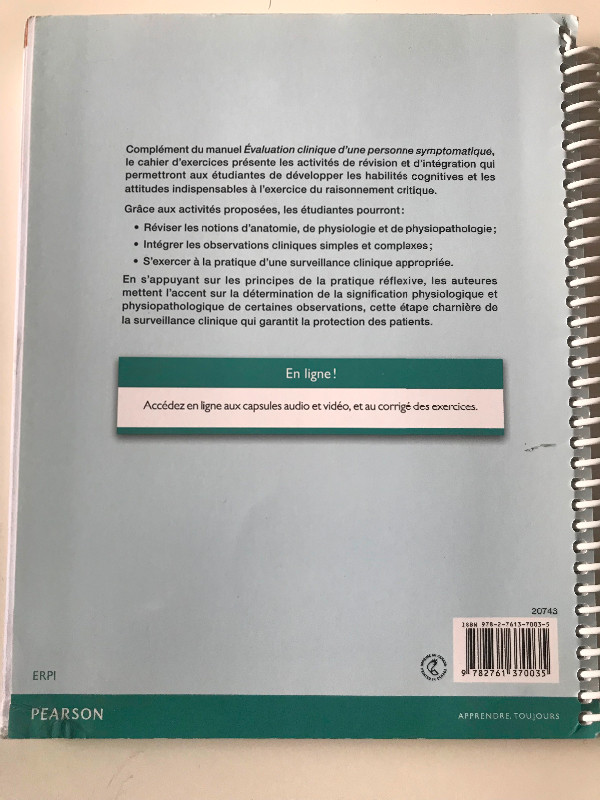 Évaluation clinique d’une personne symptomatique, cahier dans Manuels  à Laval/Rive Nord - Image 2