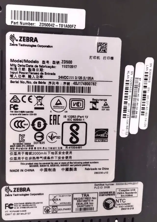 Zebra ZD500 Thermal Transfer Barcode Label Printer No Adapter in Printers, Scanners & Fax in Kitchener / Waterloo - Image 5
