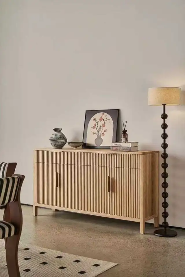 Solid Wood Fluted Sideboard Cabinet in Dressers & Wardrobes in Markham / York Region - Image 2