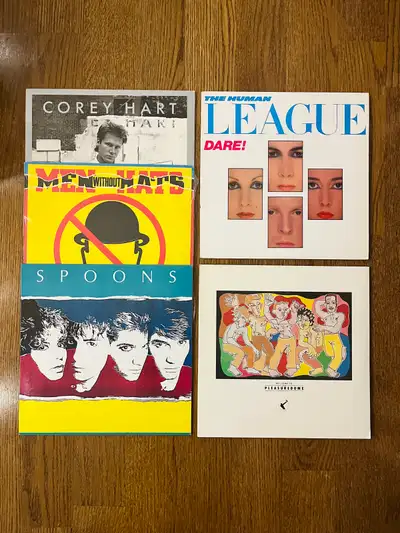 set 26:Human League Frankie Spoons Corey vinyl records, View more
