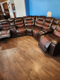 MOVING Leather Recliner Sectional Entertainment MUST GO