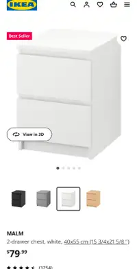 A pair of Ikea MALM 2-drawer Nightstands