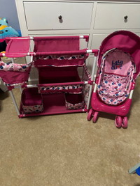 Baby alive bed and stroller
