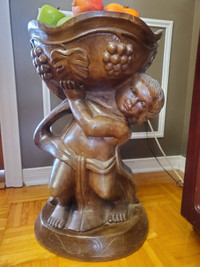 Solid wood statue