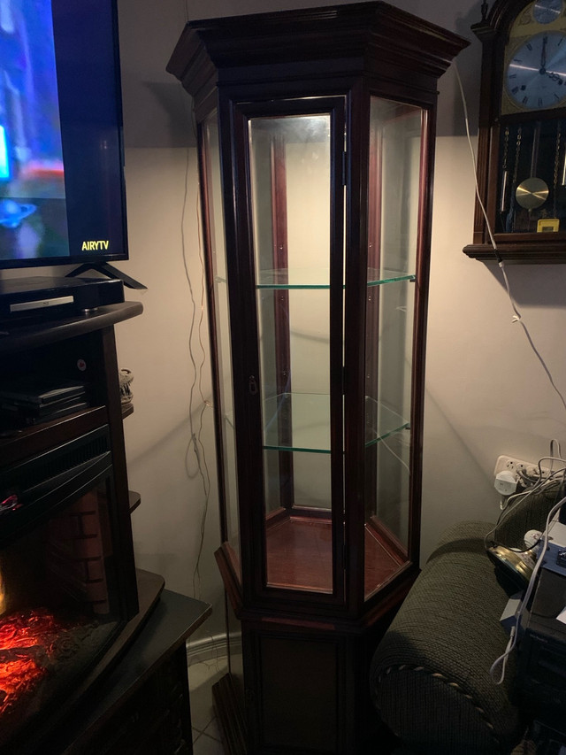 Tall large curio cabinet ( 2 piece ) in Hutches & Display Cabinets in St. Catharines