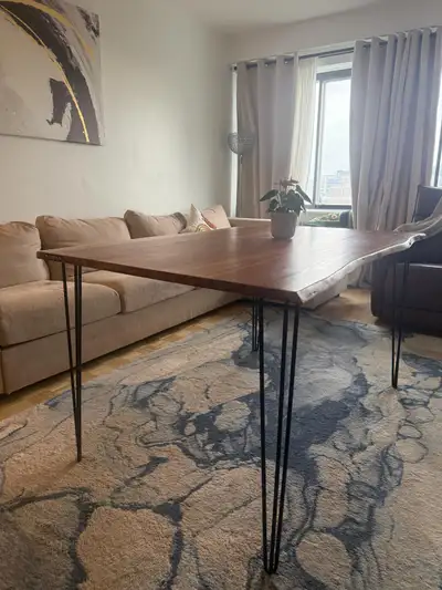 Dubois Solid Wood Live-Edge Dining Table -Size: 140*93*78, View more