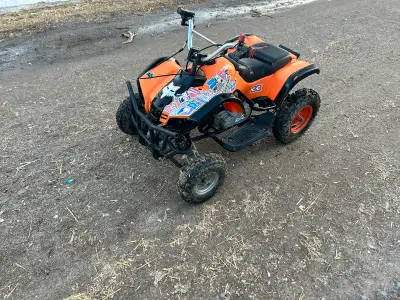 "2023 49cc Kids ATV for Sale! Features: - Automatic transmission - Adjustable throttle - Mixed fuel...