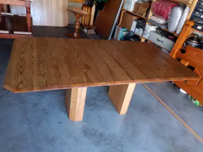 Superb modern style dining room solid wood table refurbished, View more