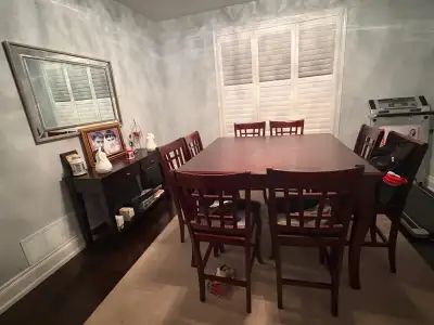 Large Dining Table Set – 8 Chairs + Area Rug , View more