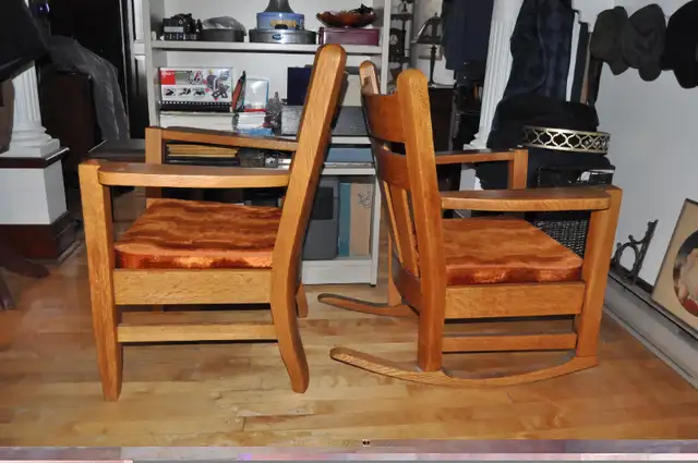 Fauteuil et berçante vintage style Mission. in Arts & Collectibles in City of Montréal - Image 6