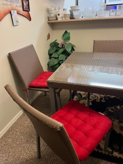 Just Reduced IKEA Glass-Top Wicker Dinning Set - Like New!, View more