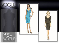 Sewing Pattern: Vogue 8532, dress w V neckline, shawl collar