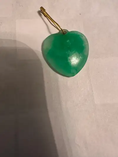 GENUINE ANTIQUE GREEN JADE HEART, View more