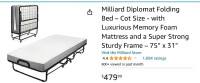 Milliard Deluxe Folding Bed