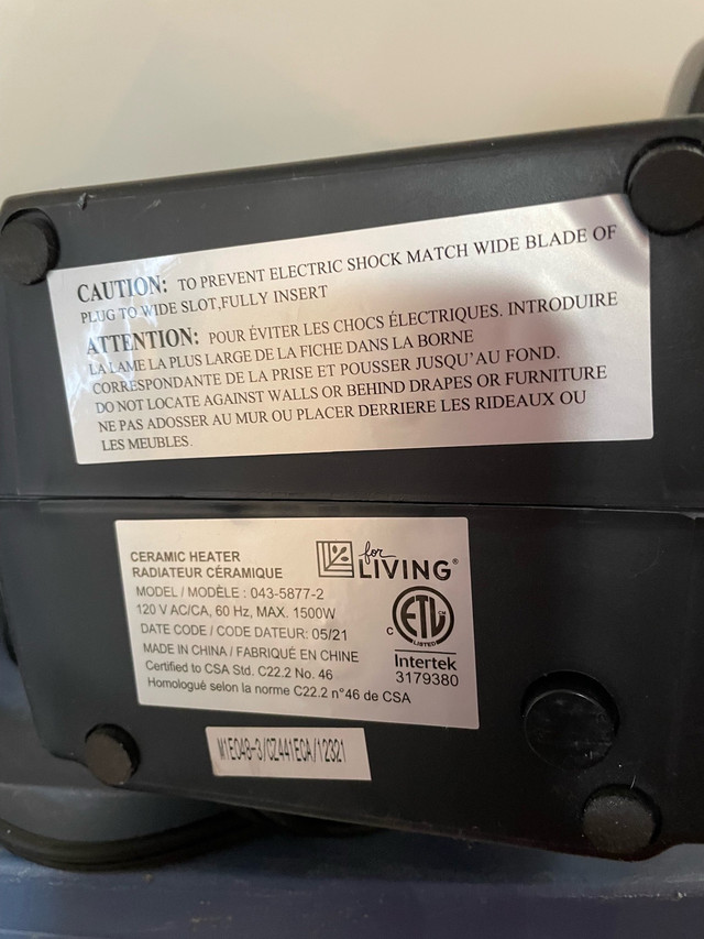 Heating Ceramic heat in Heaters, Humidifiers & Dehumidifiers in Calgary - Image 2