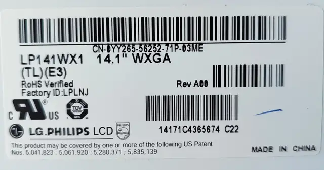 LG PHILIPS LCD SCREEN/DISPLAY LP141WX1 DELL LATITUDE D620 in System Components in Laval / North Shore - Image 4