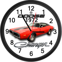 1972 Dodge Charger (Bright Red) Custom Wall Clock - Brand New