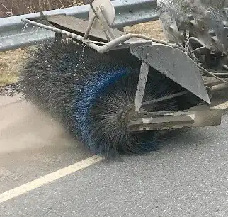 Truck mountable Power sweeper, with Meyer plow attachment, power lift/angling pump and lights. Has n...