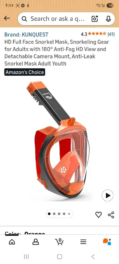KUNQUEST Snorkel Mask, View more