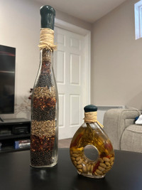 Decorative Grain, Seed, Spice &amp; Oil Filled Bottles