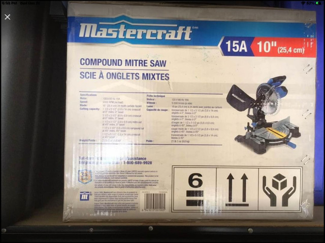 Mastercraft 15 Amp 10” Single-Bevel Compound Mitre Saw, in Power Tools in Oakville / Halton Region - Image 2