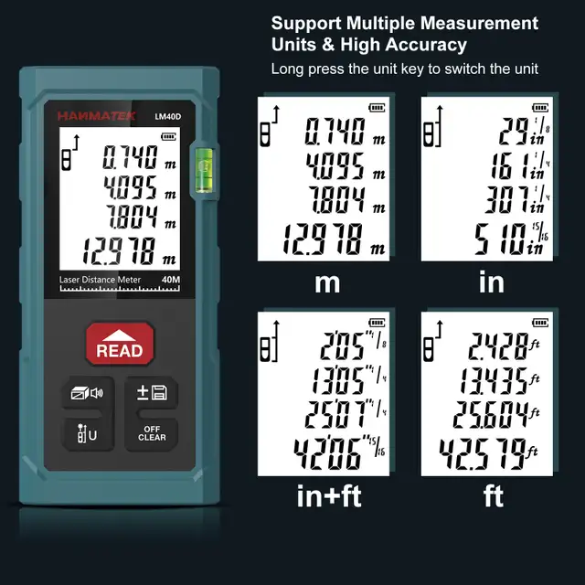 Laser Measure LM60D Laser Distance Meter Self-calibration. New! | Hand ...