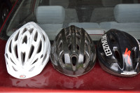 Bike Helmets: man, woman, child.
