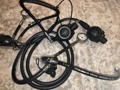 Scuba Hollis side mount regulators set, View more