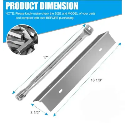 3pcs-KEESHA Grill Replacement Parts Kit for Napoleon Prestige 500 Grill, Flame Tamer Heat Plate and...