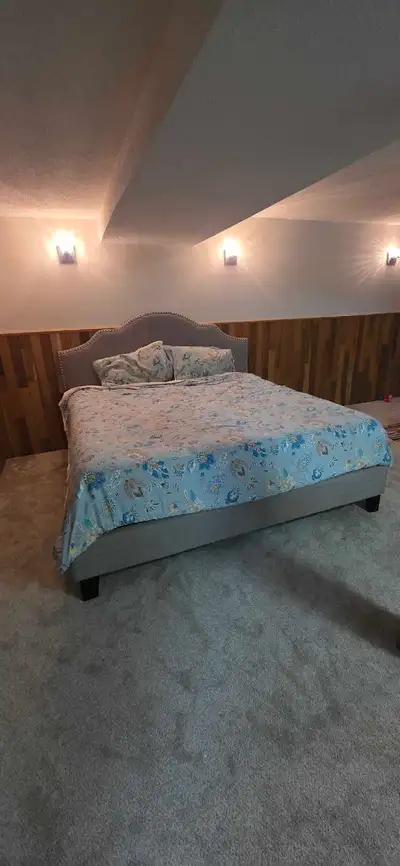 King bed frame and mattress, View more