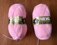 2 new balls of Phildar Luxe 25 Yarn in light pink