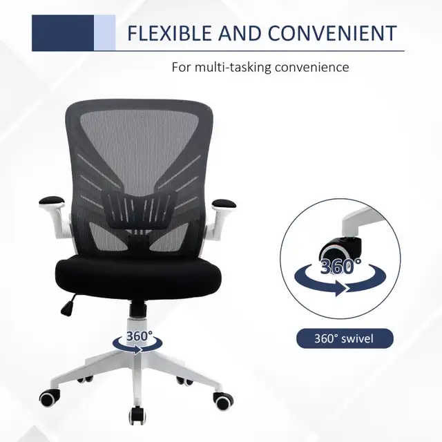 Mesh Office Chair Swivel Task Desk Chair with Lumbar Back Suppor in Chairs & Recliners in Markham / York Region - Image 11