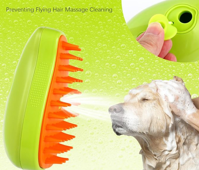 New 3-in-1 dog and cat brush pet for grooming, cleaning, massage dans Accessoires  à Ville de Montréal - Image 3