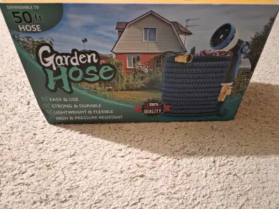 50ft 3x Expandable Garden Hose w/ Brass Fittings & Nozzle (New), View more