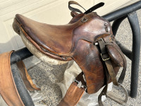 English Saddles and saddle tree and stirrups