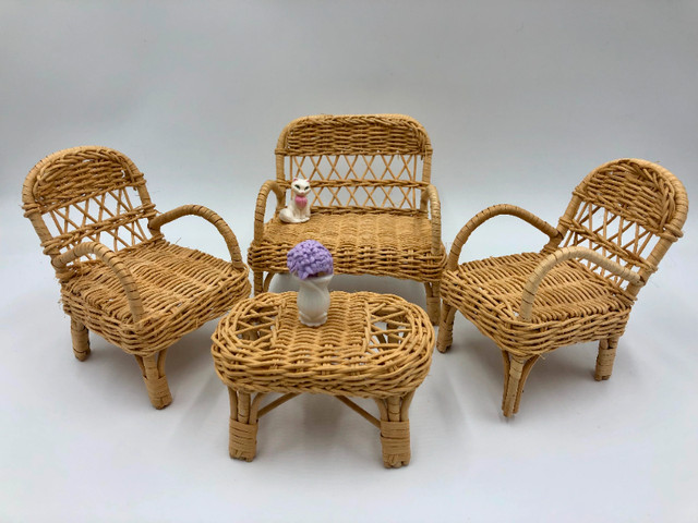 Vintage 4pc Wicker Set for Barbie Dolls in Toys & Games in Dartmouth