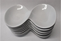 Vintage 8-Pcs New Handmade 8-Shape Porcelain Ceramic Double Bowl