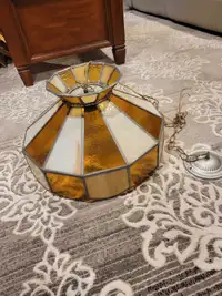 Antique Stained Glass Tiffany Swag Lamp 