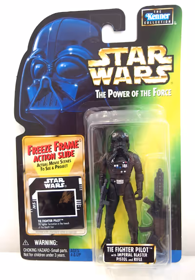 STAR WARS POTF2 FREEZE FRAME TIE FIGHTER PILOT ACTION FIGURE from Hasbro, 1997. Figure is in perfect...