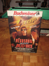 poster budweiser rock n roll zz-top cheap trick laminate poster