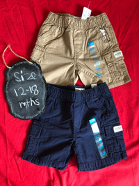 Brand new - Boys Children’s place shorts 2 pairs 12-18 mths