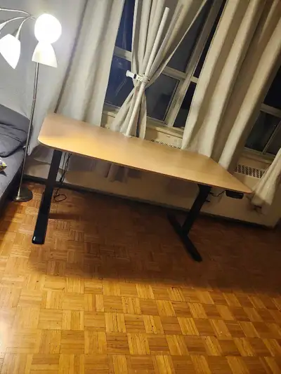 Electric Height Adjustable Standing Desk-Wood Top, View more