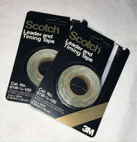 2 X 3M Scotch Leader & Timing Tape 1/4" NOS Reel to Reel