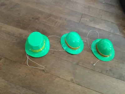 Set of 3 costume mini Irish hats, View more
