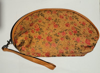 Women's Natural Cork Clutch Bag with Hand Strap