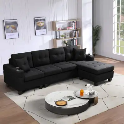 Contemporary L-Shape Sofa Elegant Sectional Sofa Set Soft Durabl, View more
