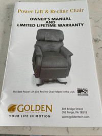 New condition power reclining/lift chair