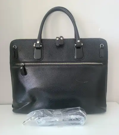 The Trend - Women's Real Leather Black Handbag Briefcase Purse, View more