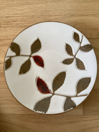 11” Hand Painted Ceramic “HOME COLLECTION” Plate Leaf Design