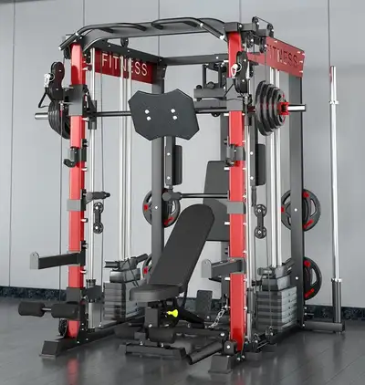 Smith Workout Machine & dumb bells, View more